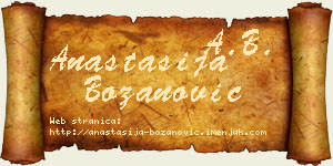 Anastasija Božanović vizit kartica